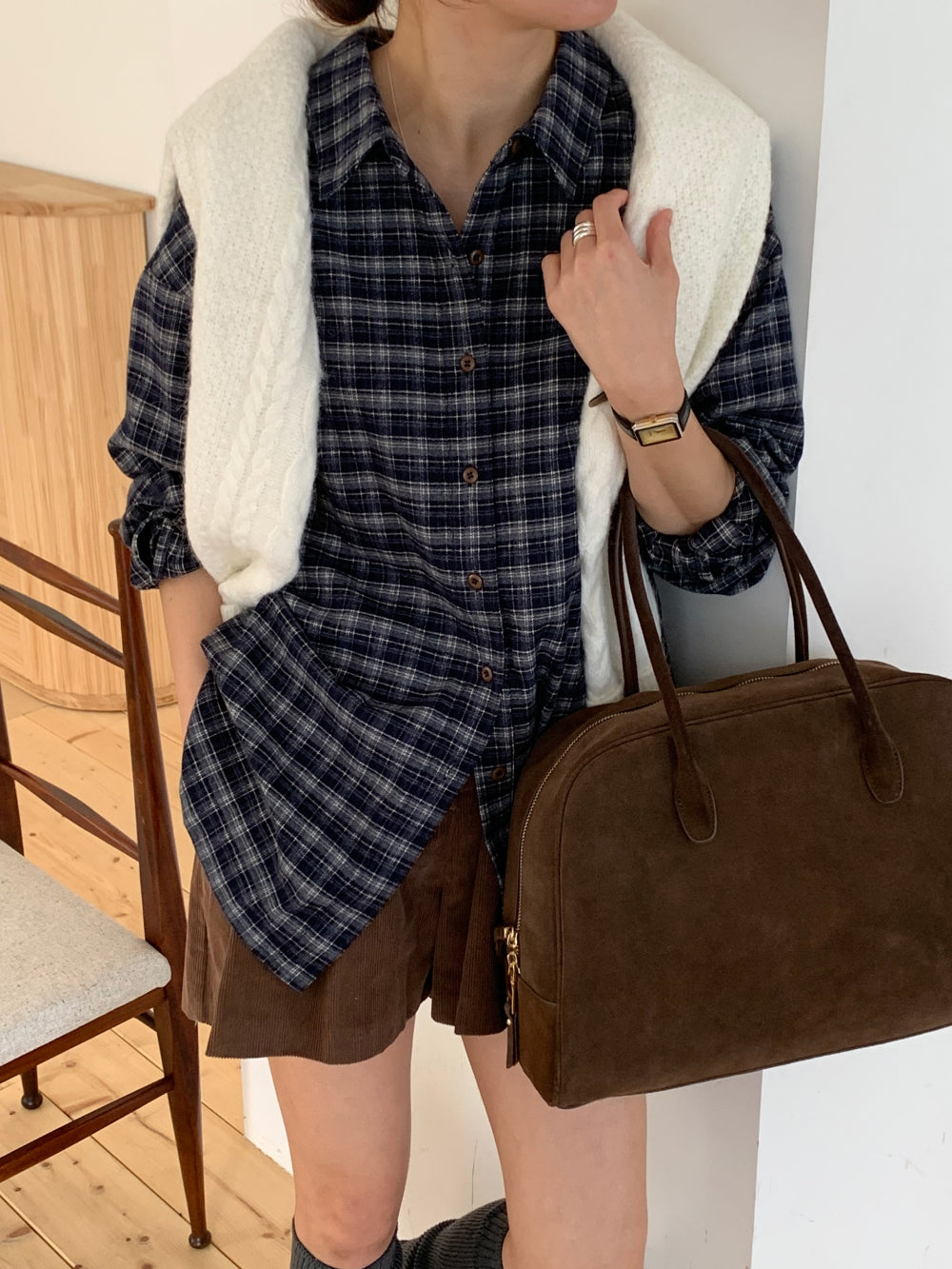 Boston check shirt-2col