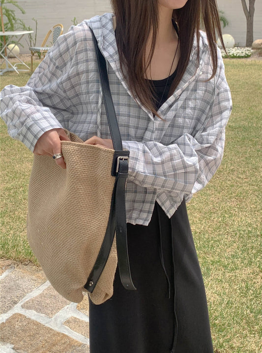 check hood shirt-2col