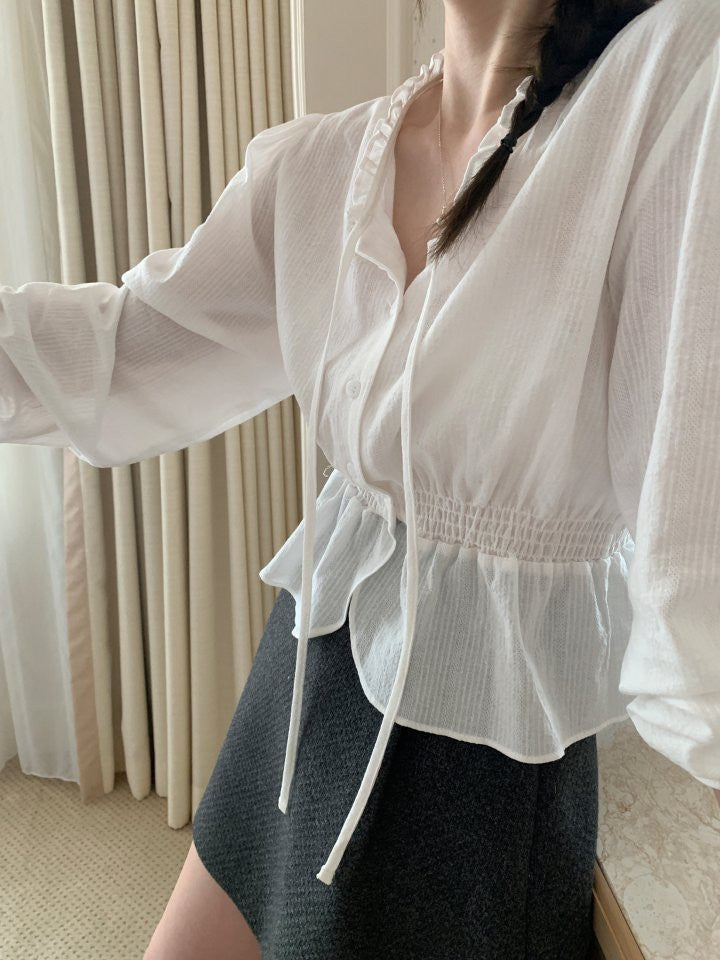 ivory即納 coco smok blouse-2col