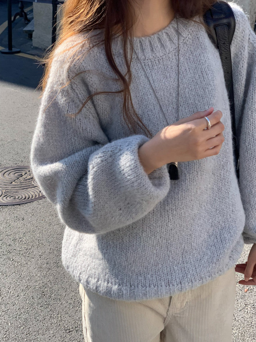 balloon alpaca oversize pullover knit-3col