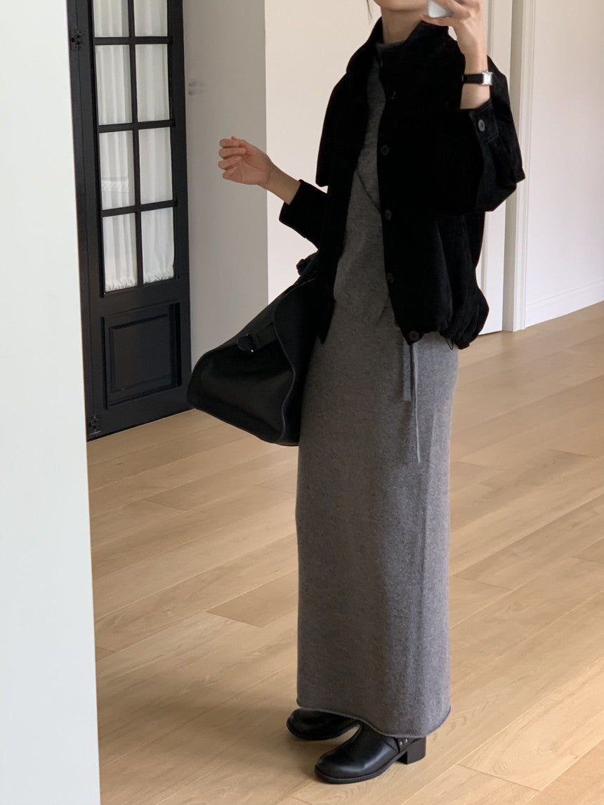 Amel wholegament cashmere knit skirt-3col