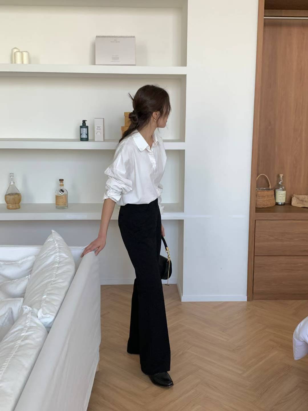 Long slim bootcut slacks-2col