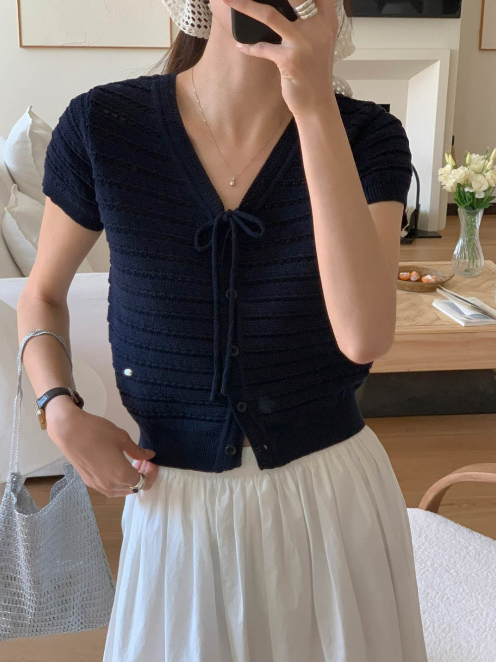 ivory即納 Ami Cardigan-3col
