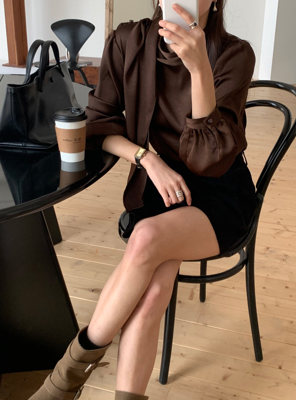 house tie blouse-3col