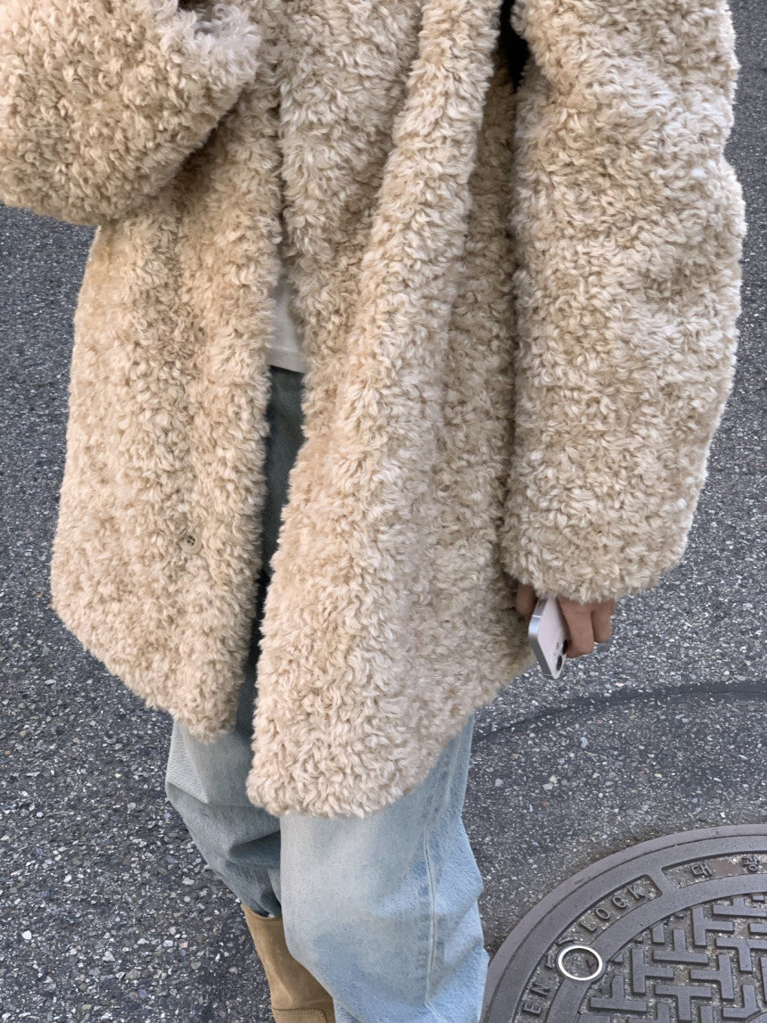 Ales reversible fur shearling jacket-2col