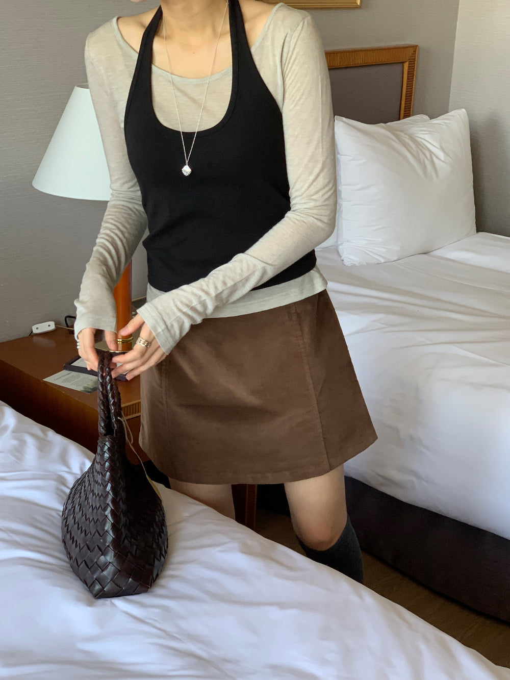 Halter layered set T-4col