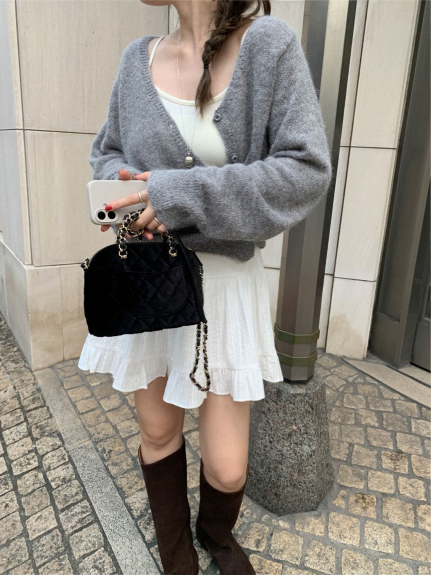 Standing wrap cardigan-3col