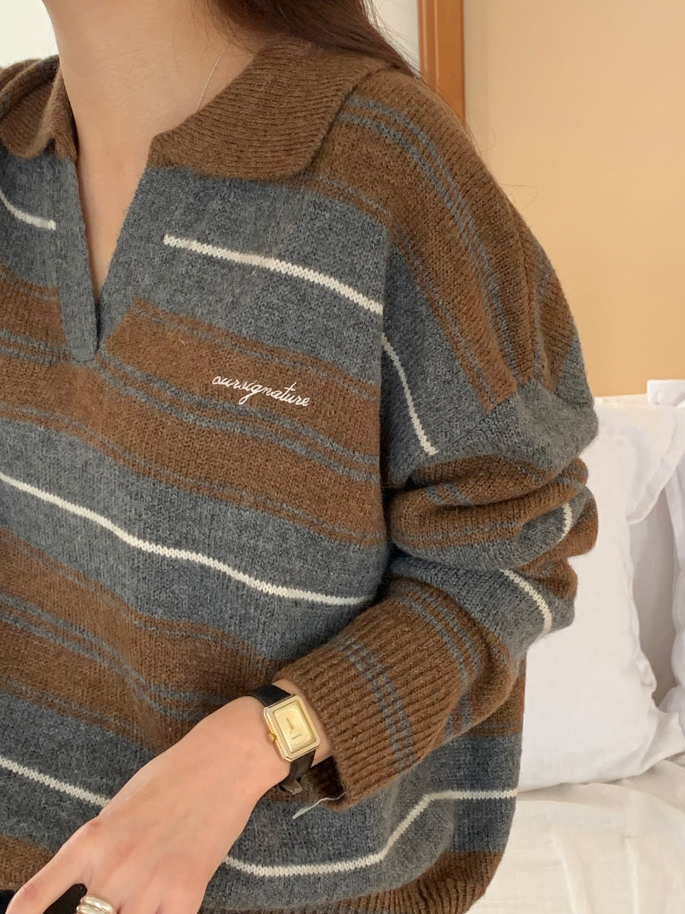 Swan s.t collar knit-2col