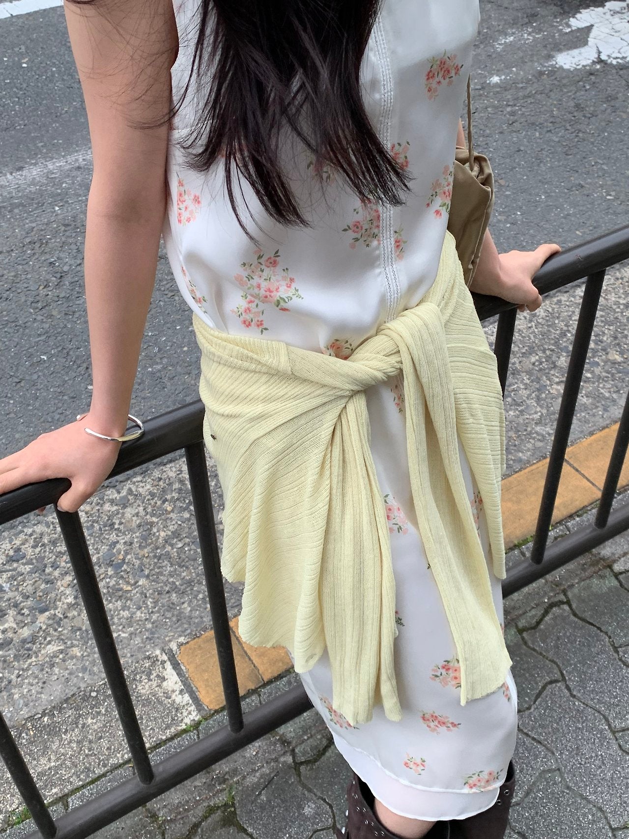 Rosy flower midi layered onepiece