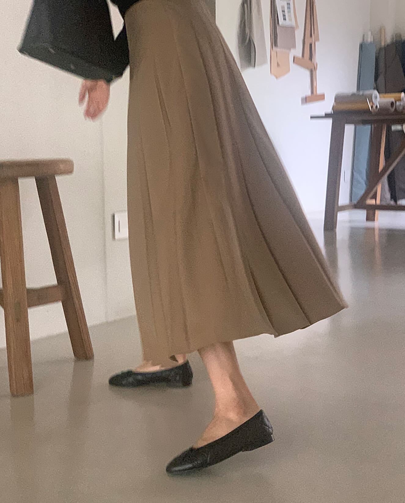liter kkamiyu pleats skirt-2col