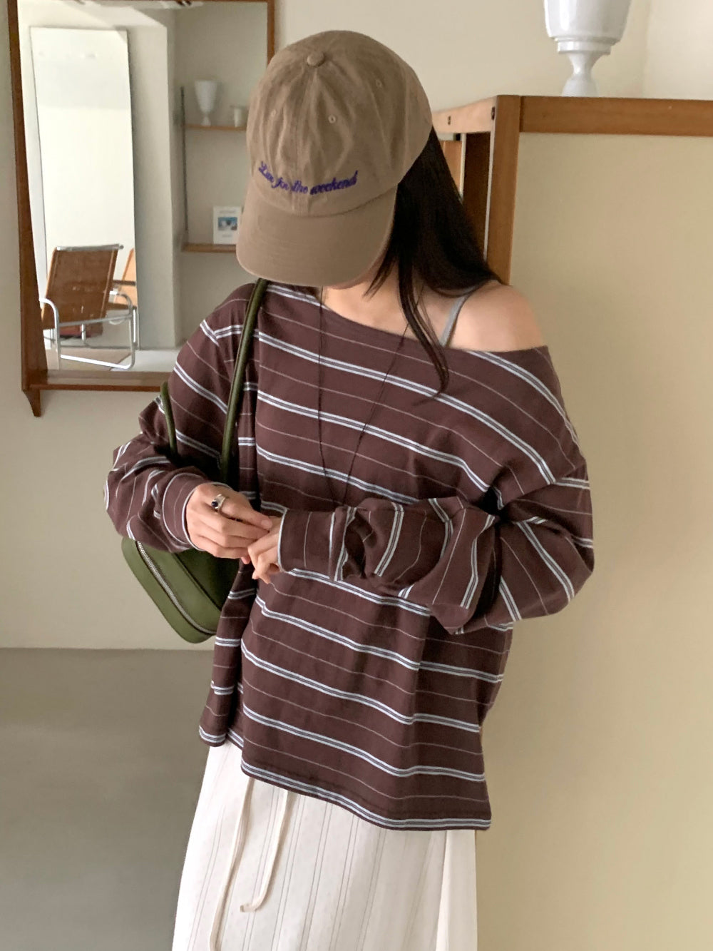 Celine off shoulder T-4col