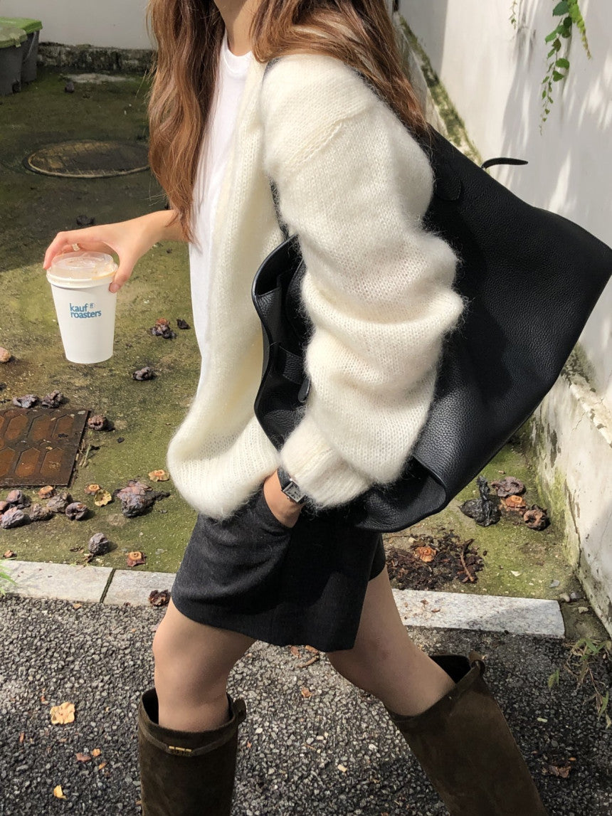 Amelie brushed mohair cardigan-2col