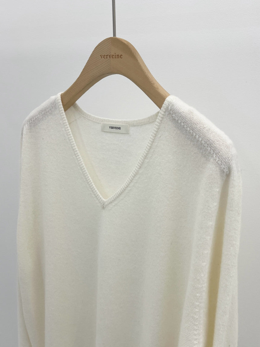 Adele wholegar cash v-neck knit-5col