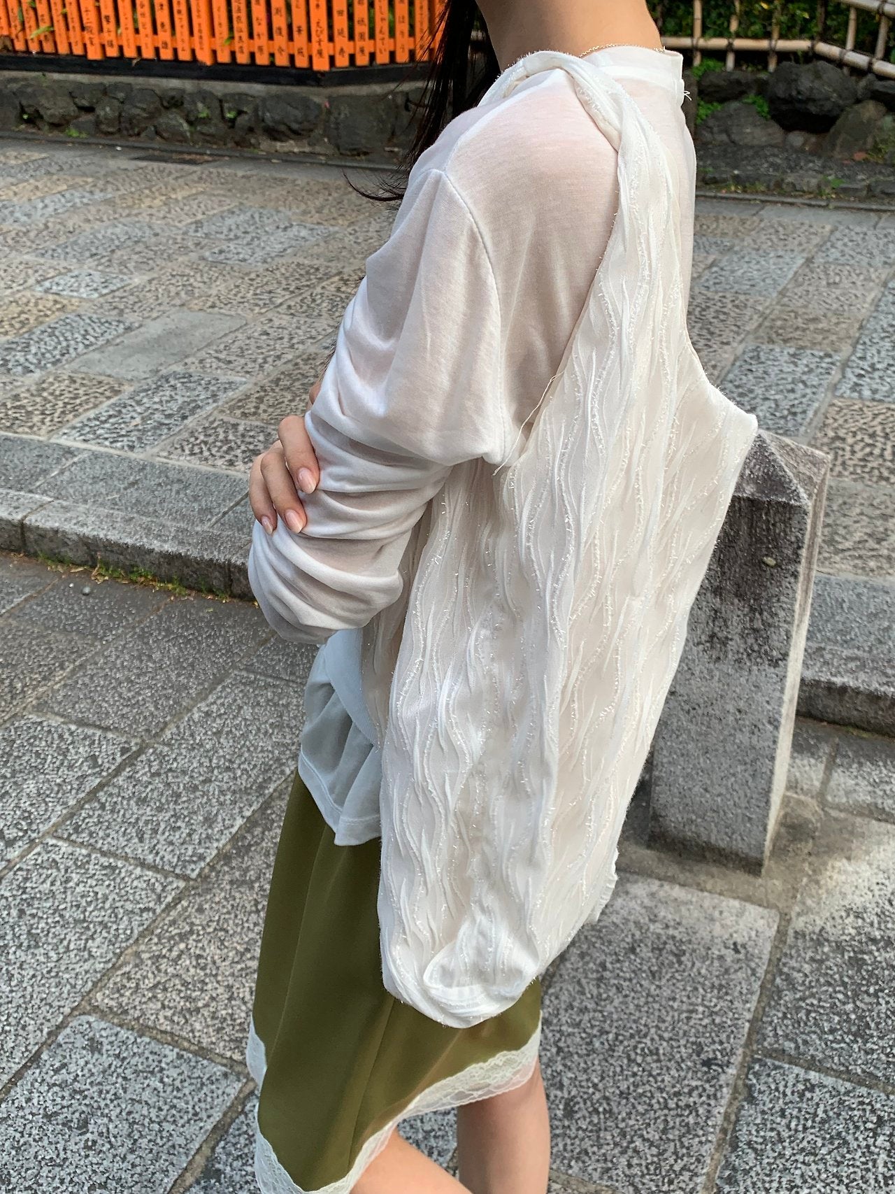 Lumiere texture shopper bag-2col