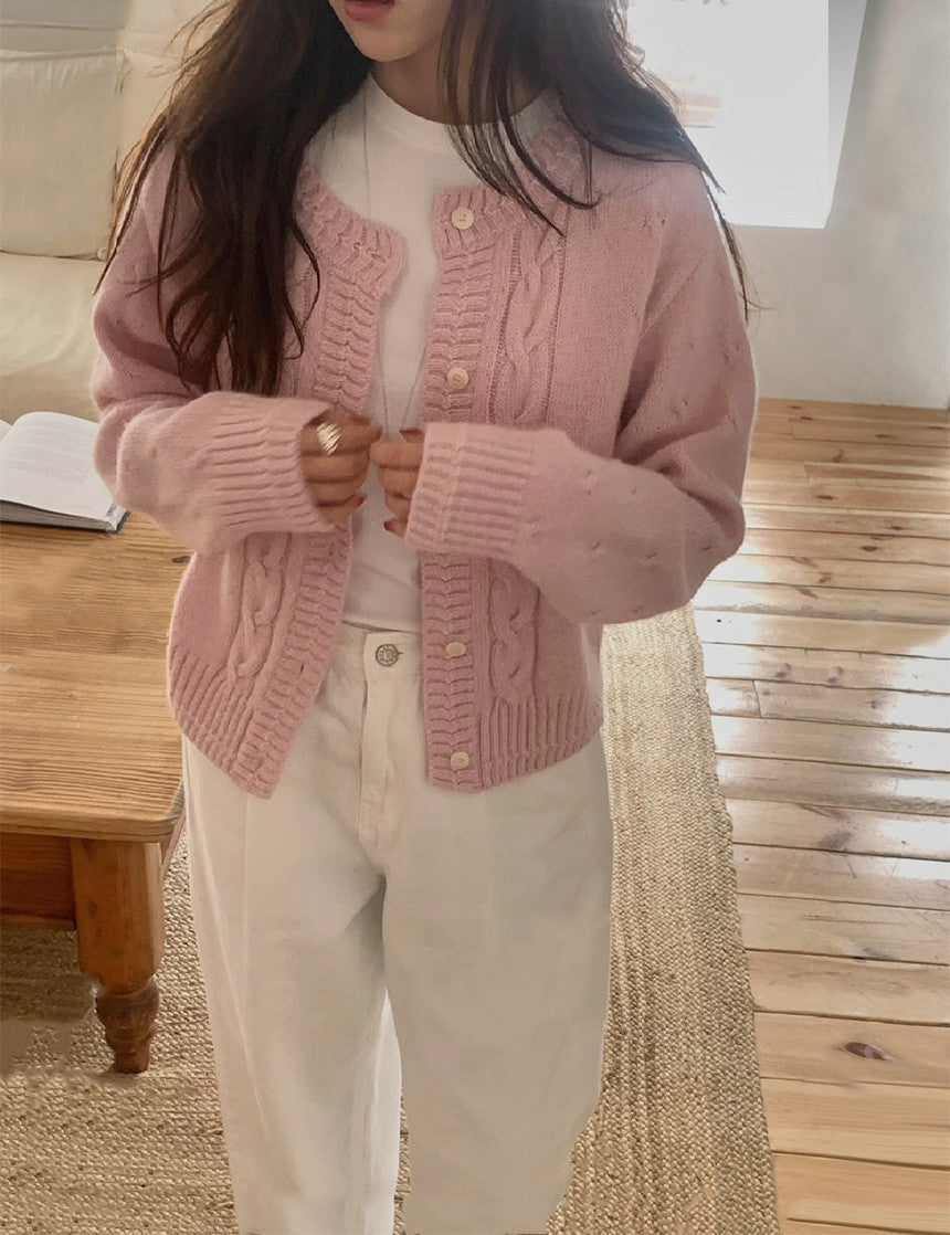 running baby alpaca cardigan-4col