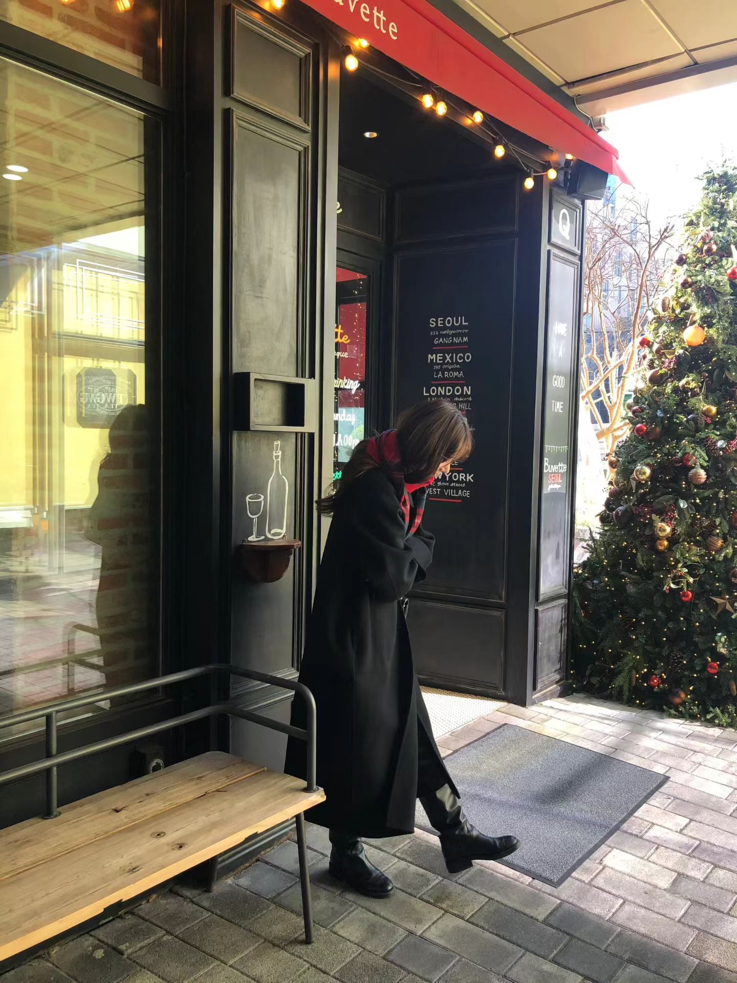 Ounce check wool muffler-3col