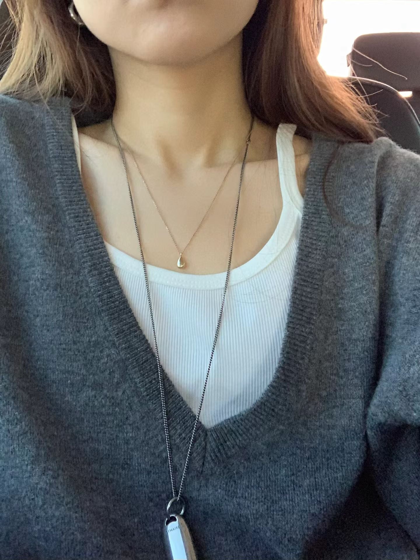 Ounce lage deep V-neck knit-3col