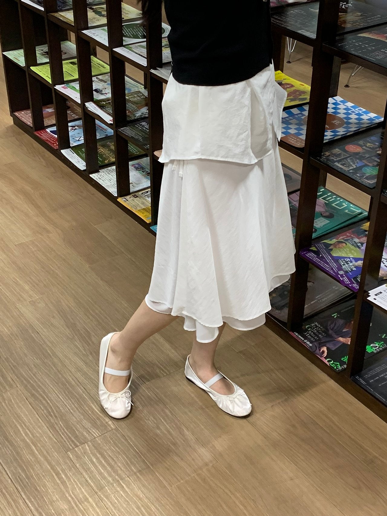 Layered string midi skirt-2col