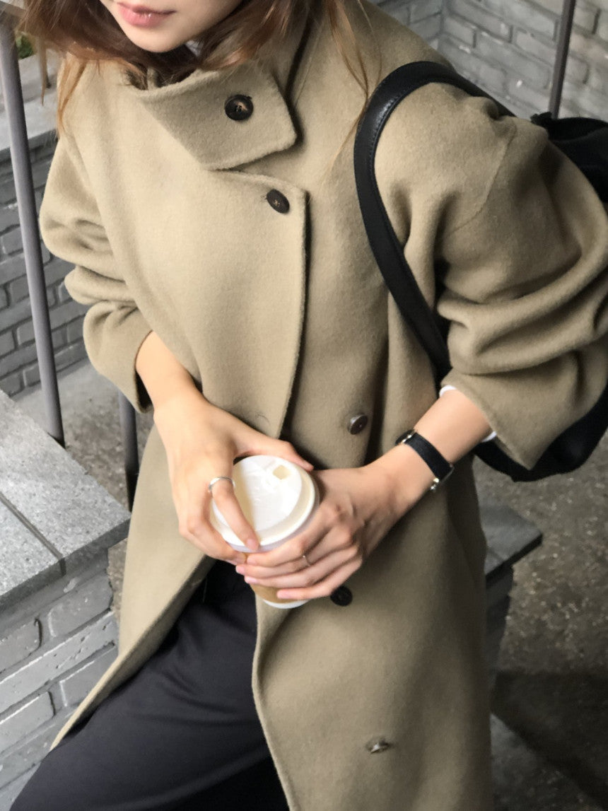 Noel high neck handmade coat-2col