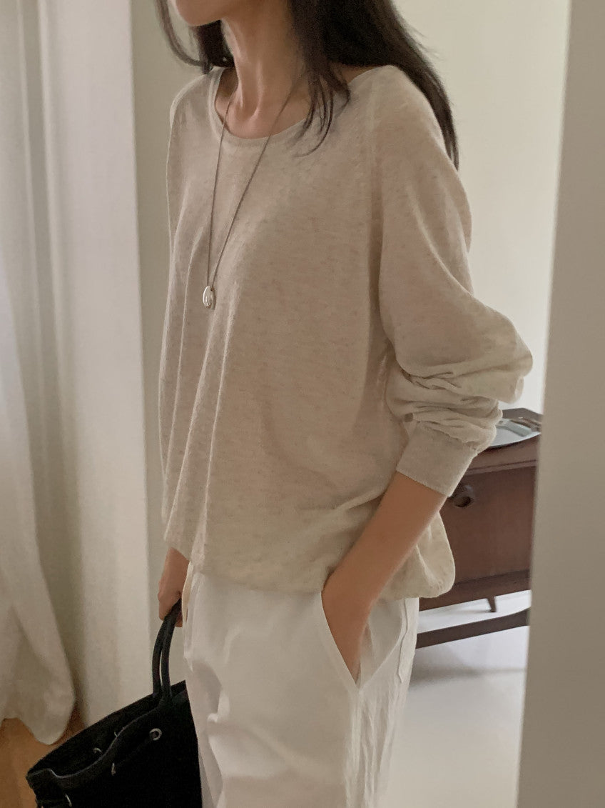 u-neck knit-4col