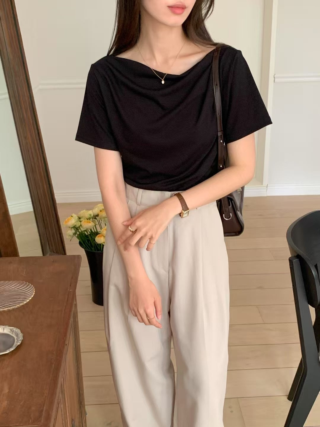 Summer jenny drape half T-5col