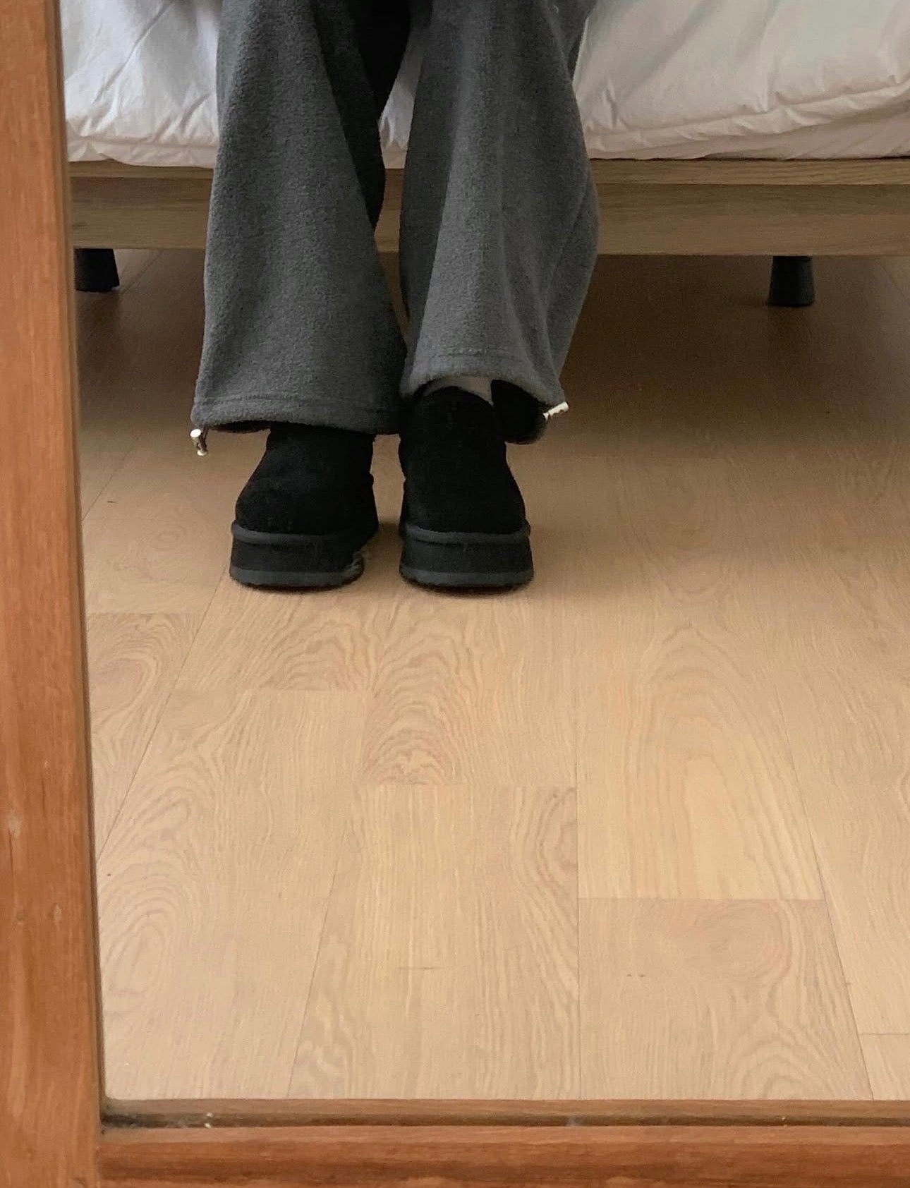 liter snow 2way fleece straight pants-2col