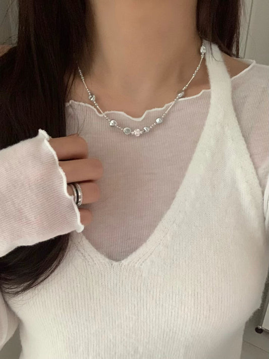 silver pearl necklace