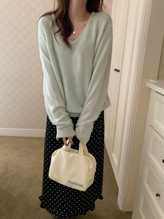 Dot banding skirt-2col