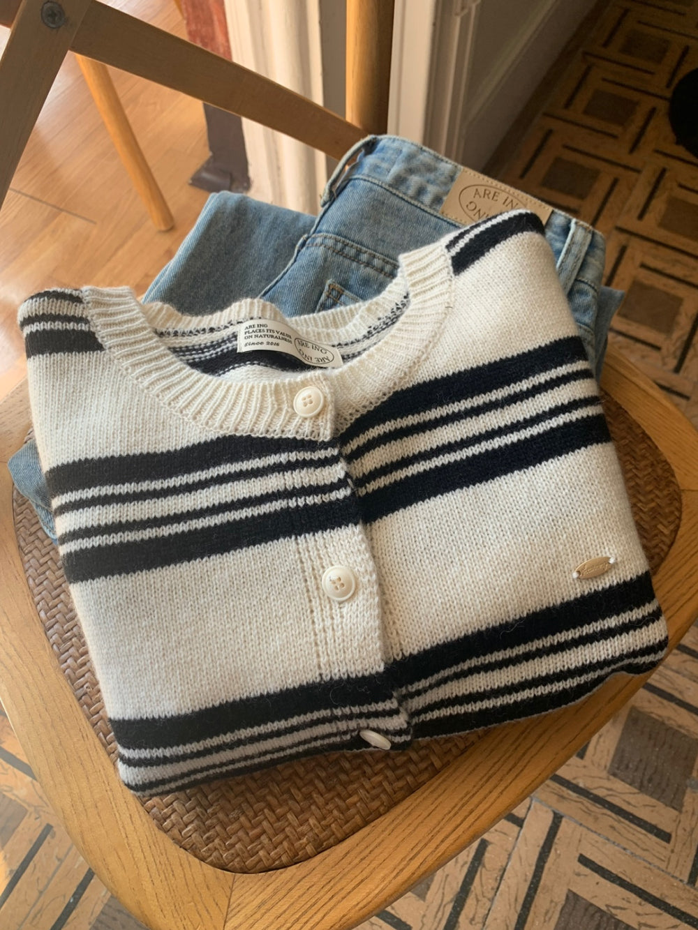 Nordic knit cardigan-4col