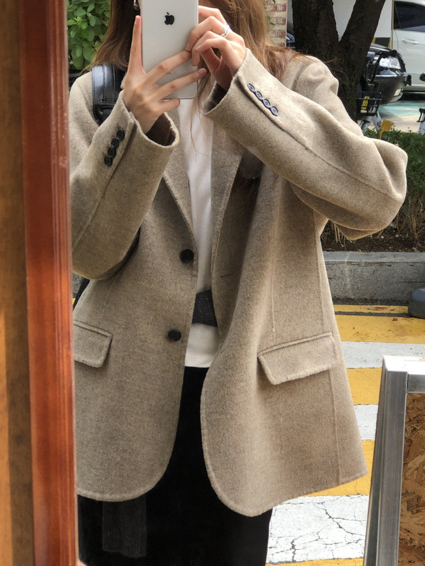 Adele meribo wool handmade jacket-2col