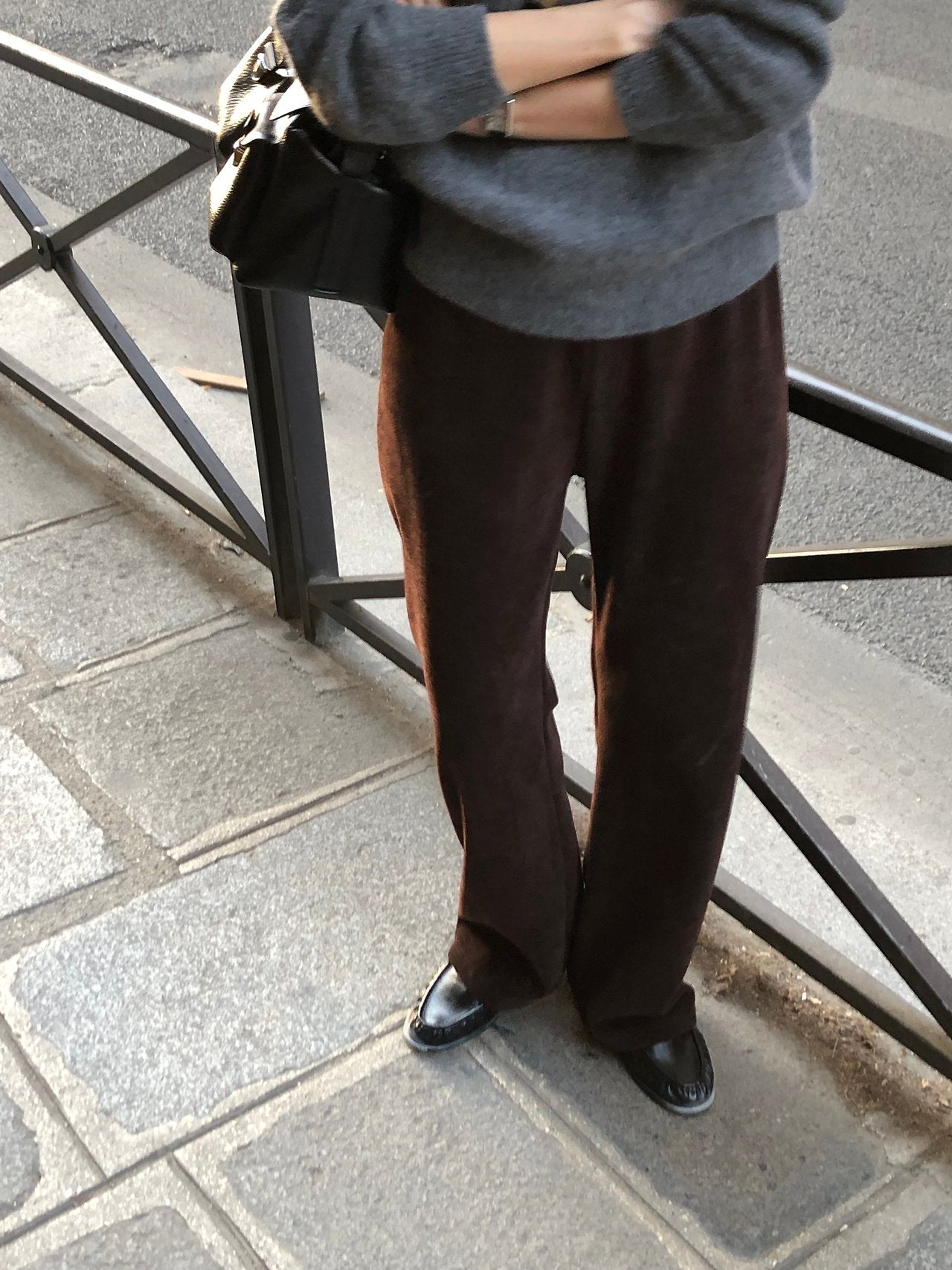 Velour corduroy banding pants-4col