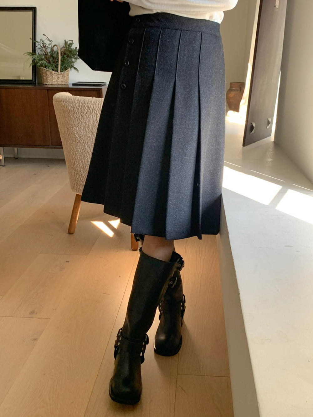 Raid wool skirt-2col