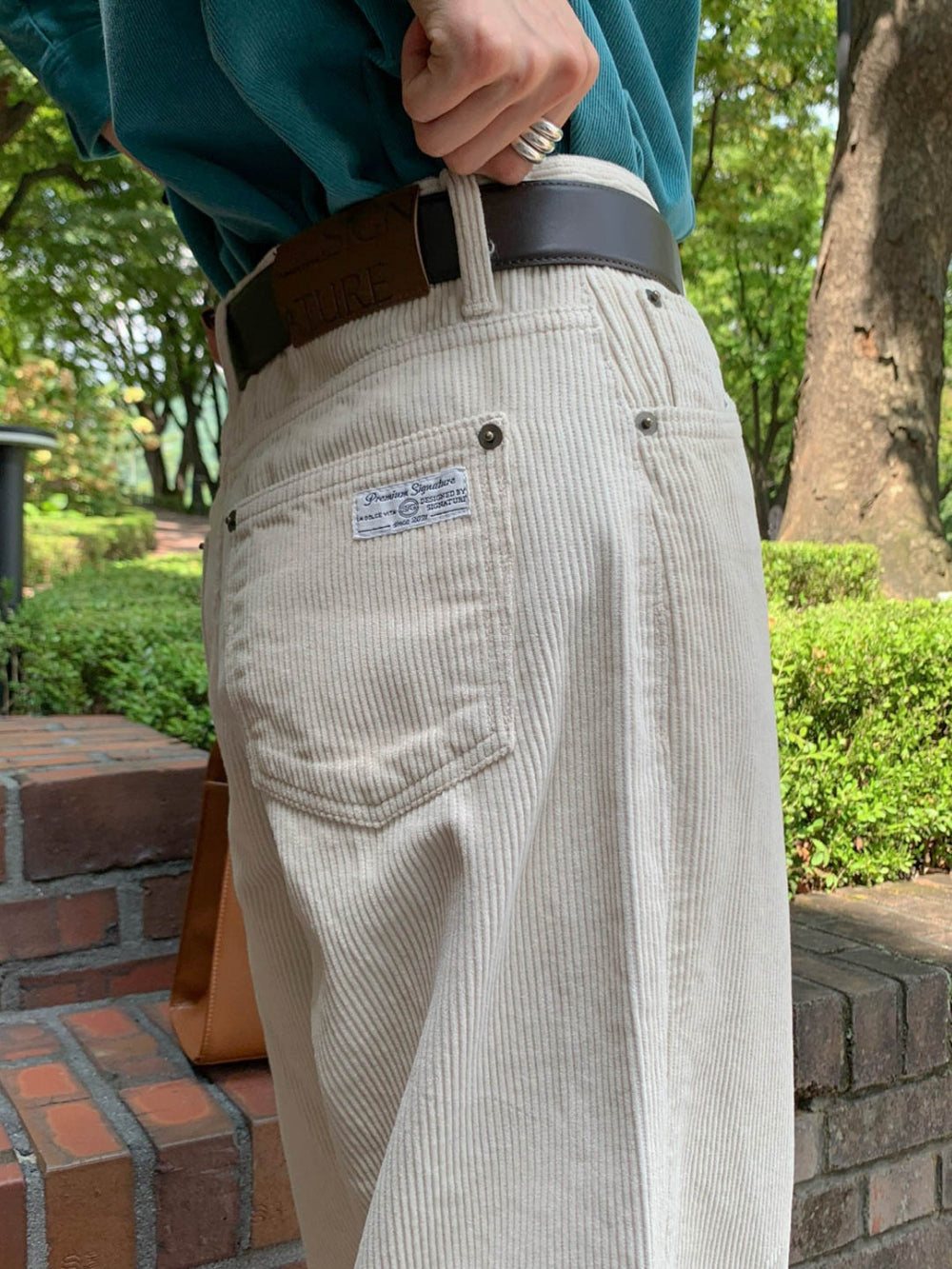 Corduroy dying pants-3col