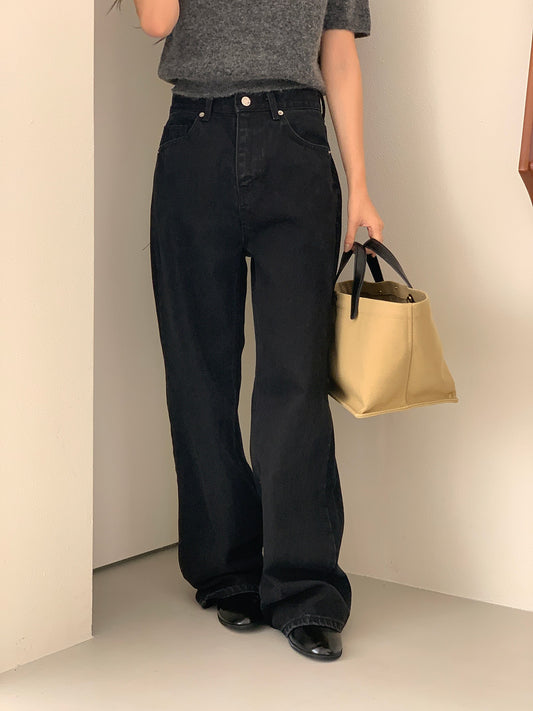 black wide denim
