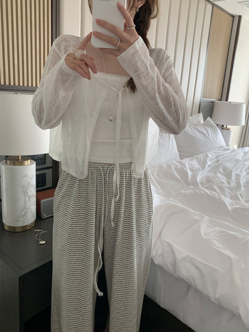 see-through strap cardigan-3col