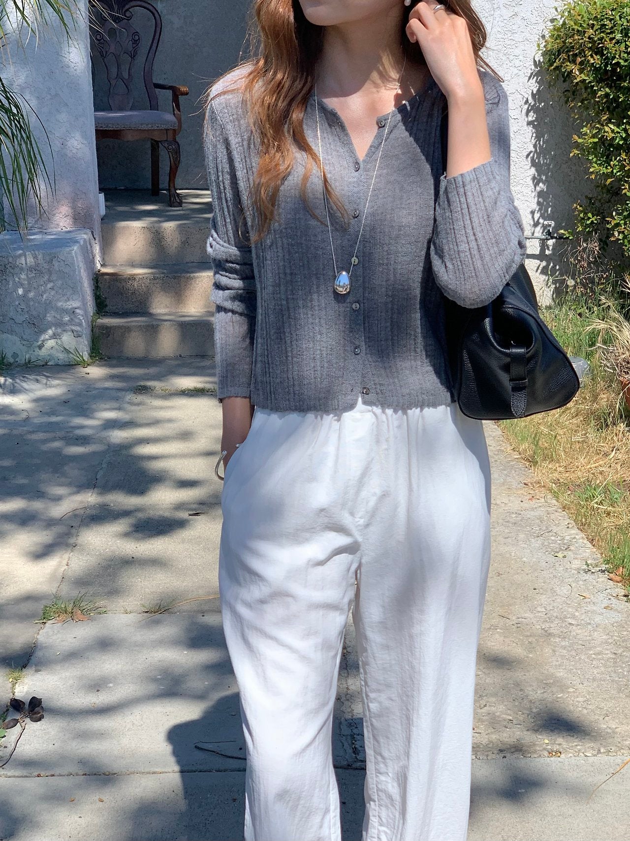 Novella alpaca round cardigan-4col