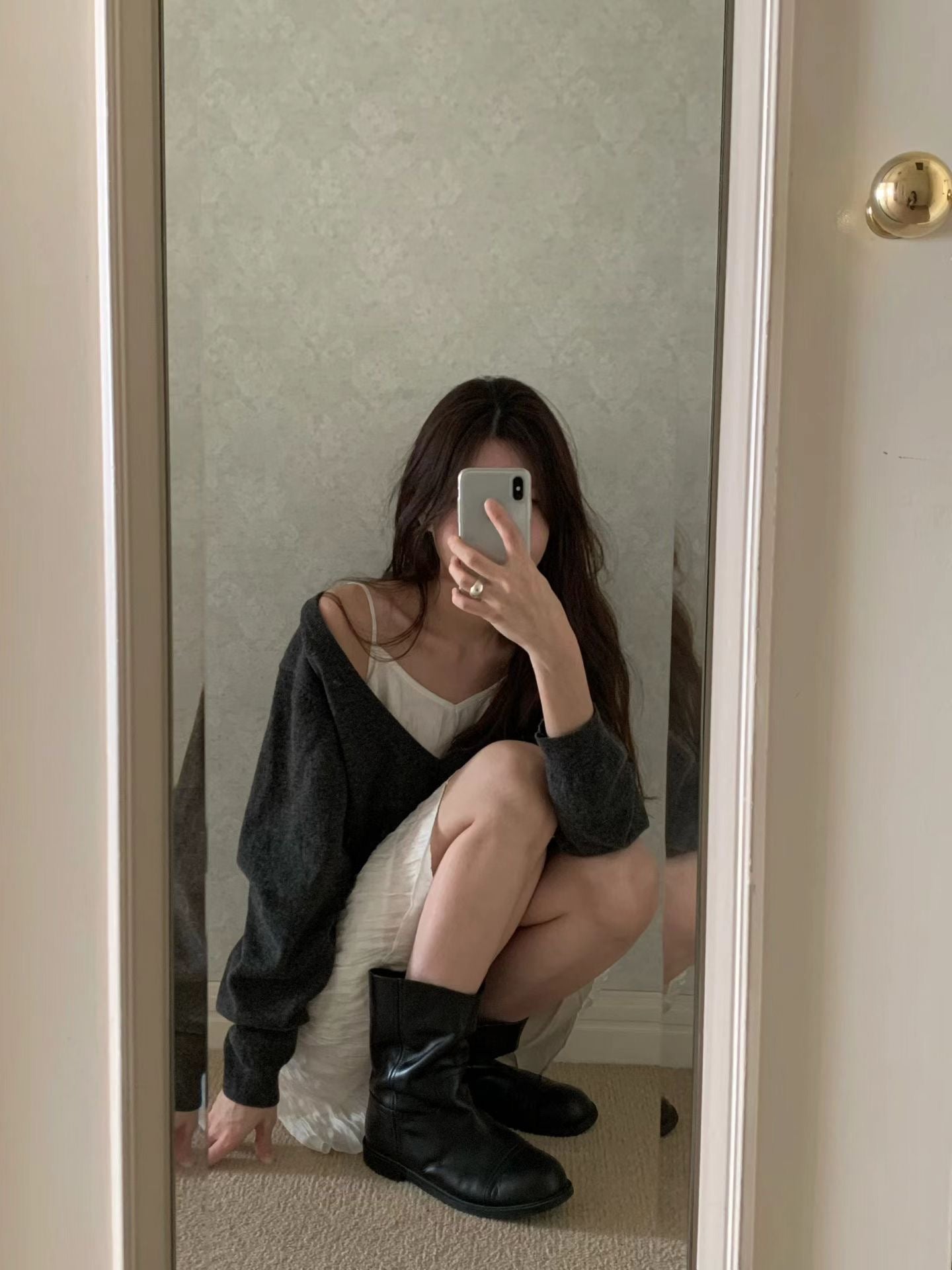 ivory即納 Ounce eilie string onepiece-2col