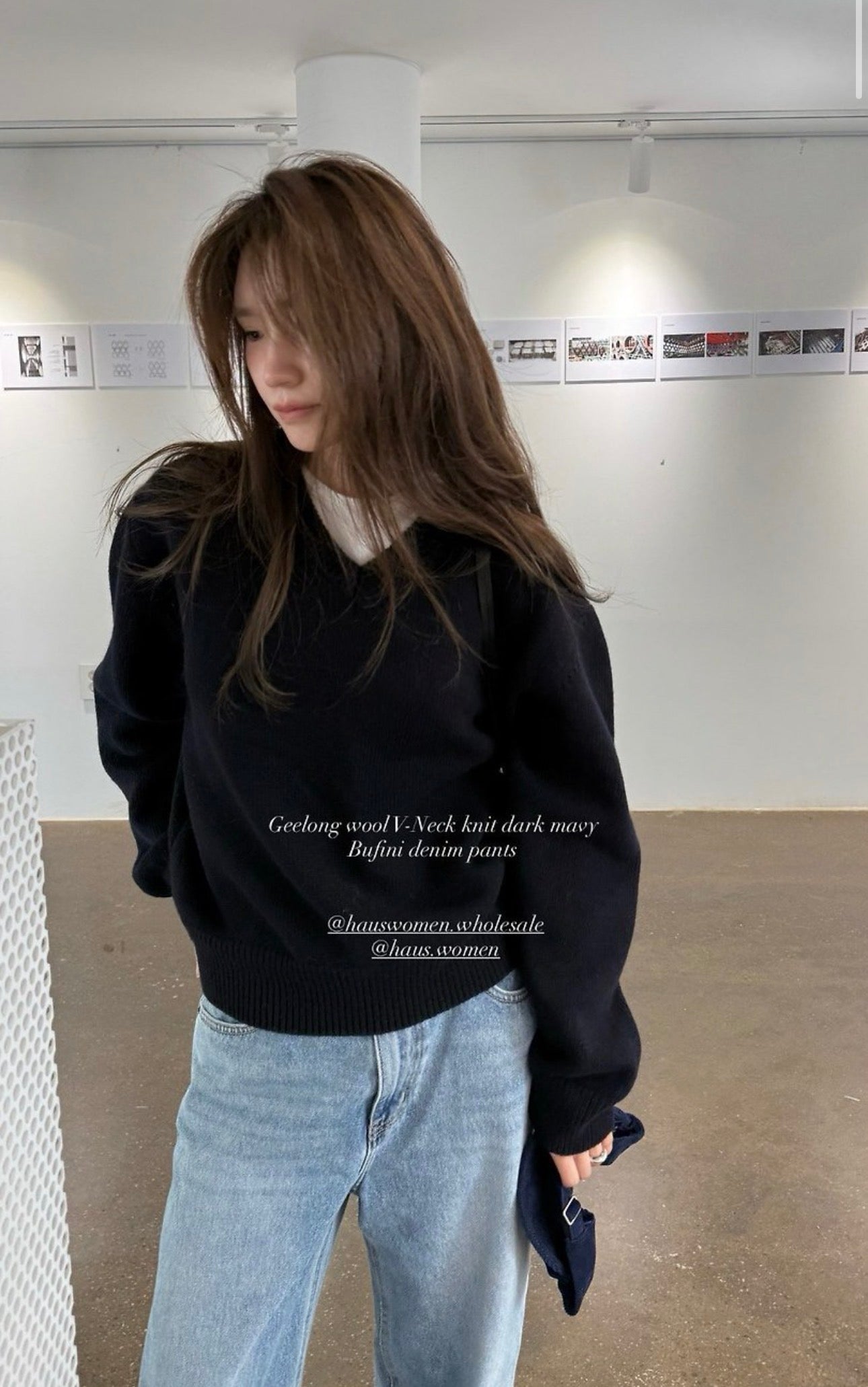 Haus geelong wool v-neck knit-4col