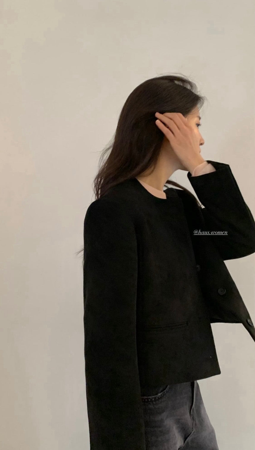 haus suede round jacket-2col