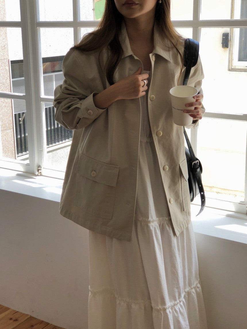 Glebe cotton bomber jacket-2col