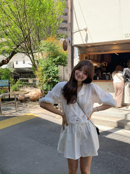 Ounce banding lace blouse