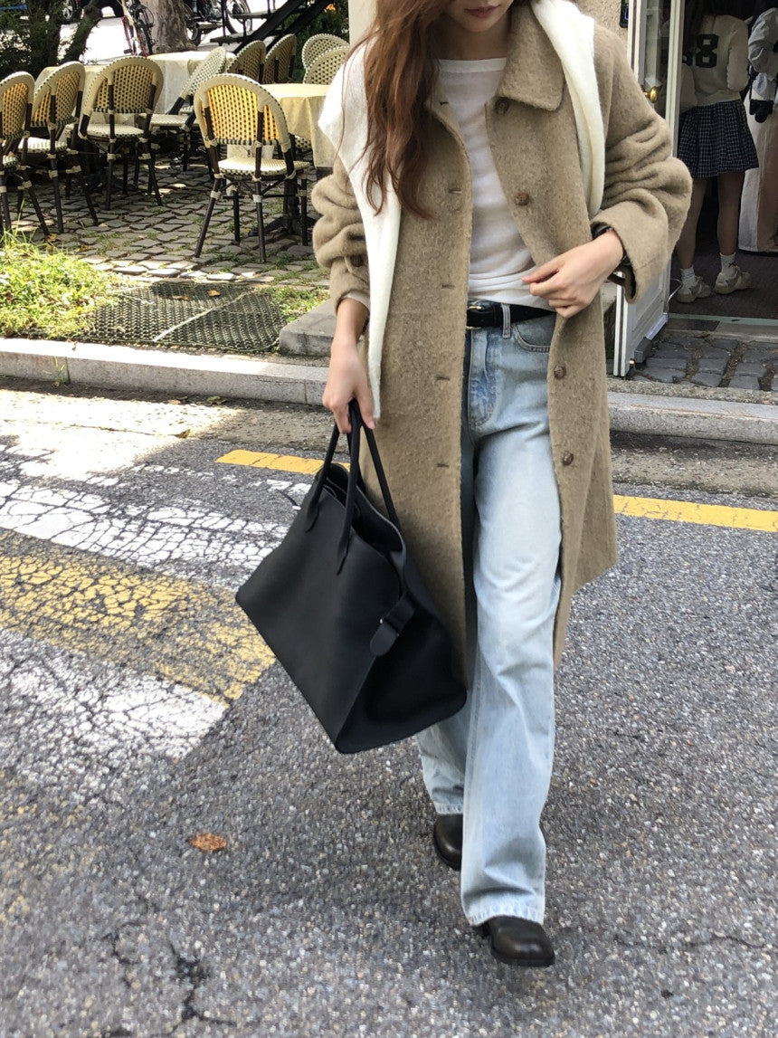 Lea alpaca handmade coat-2col