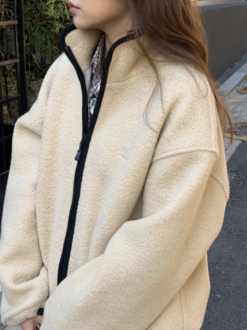 Cris fine wool dumble zip up jumper-3col