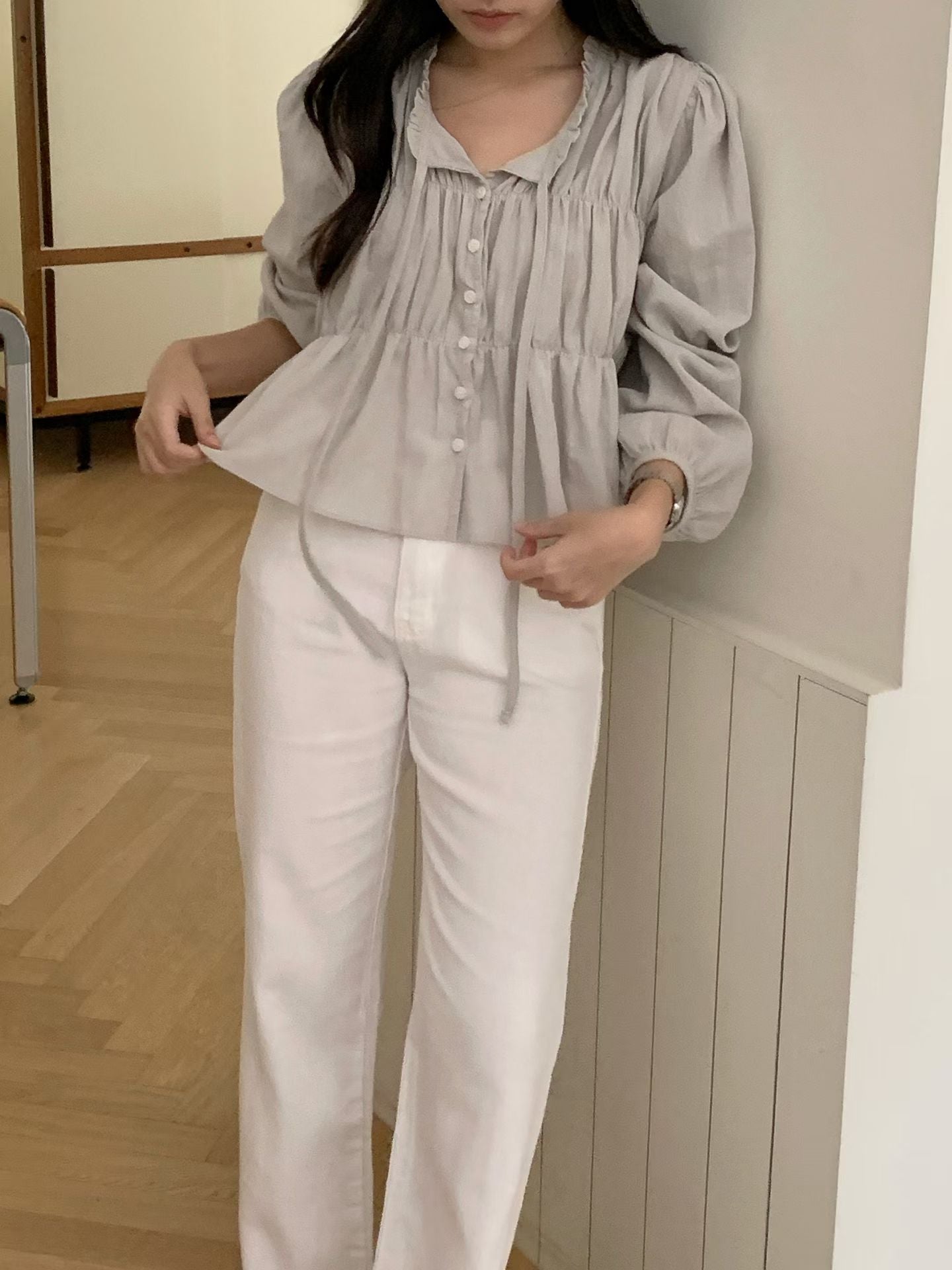sorbet frill blouse-2col