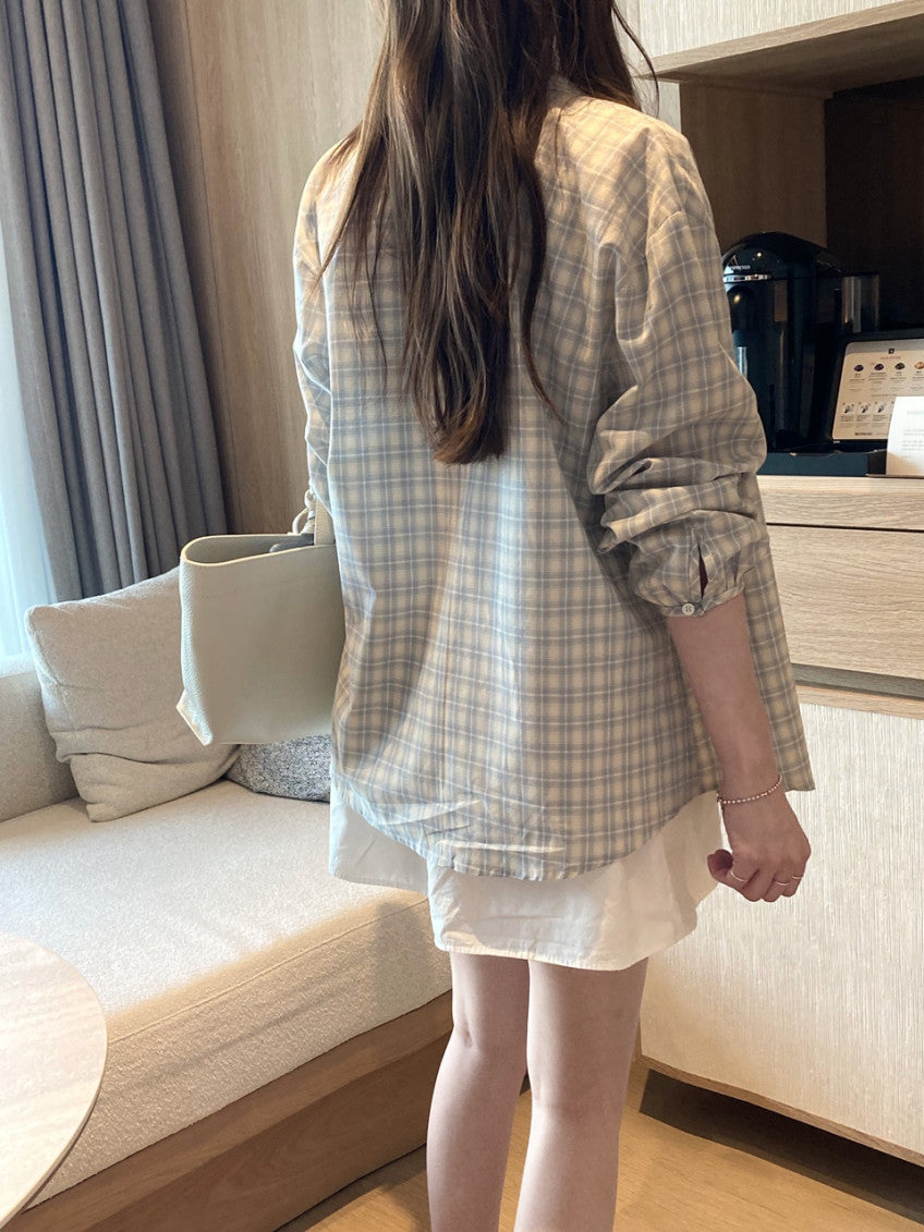 Ripple check shirt-2col