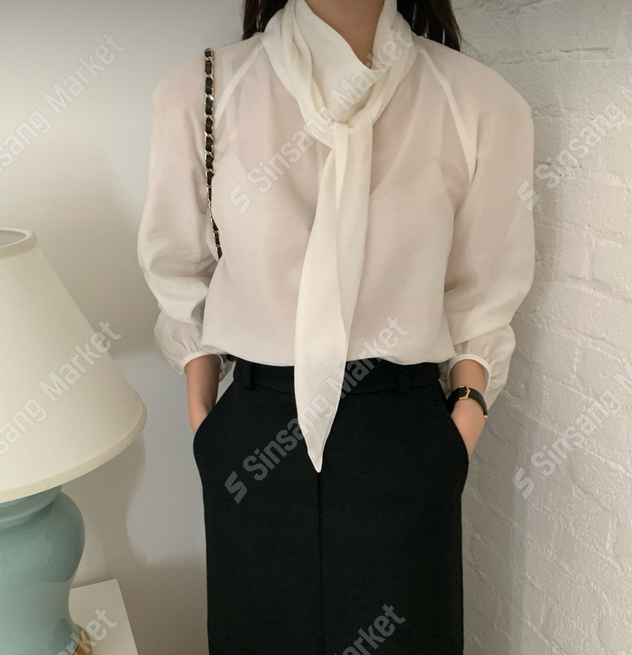 Tie blouse-2col