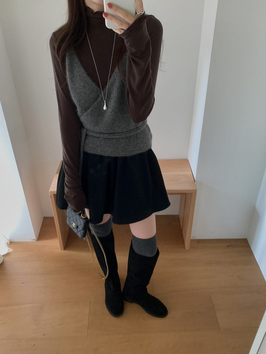 Wool relly skirt-2col
