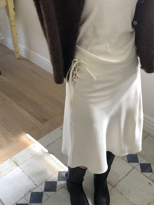 Sophia silk flared skirt-2col