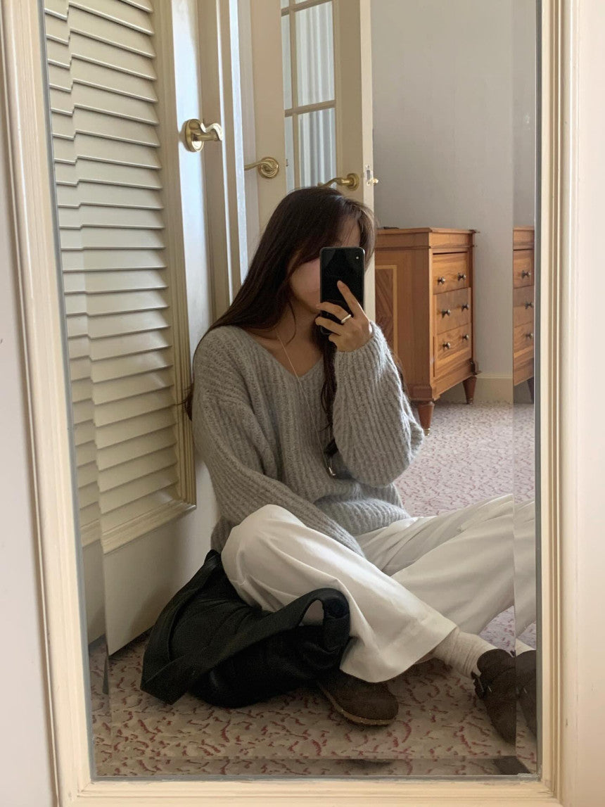 liter daina alpaca v neck knit-3col