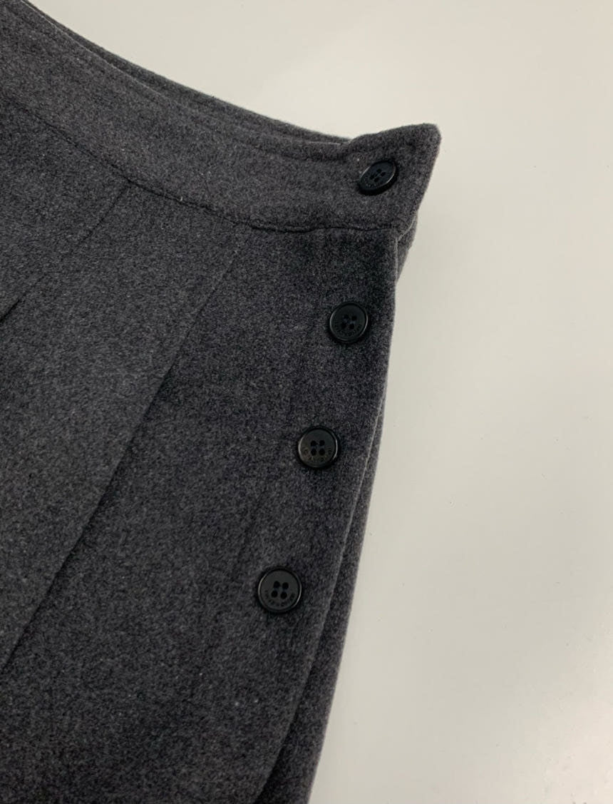 Haus button wool pleats